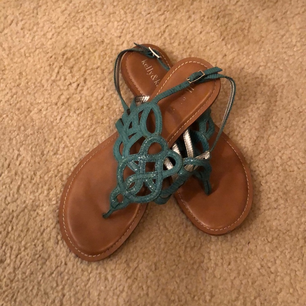 Kelly & Katie green detailed sandals